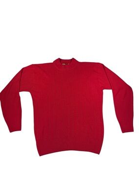 Isabella Vintage Red Cable Knit Mock Neck Sweater Women’s L